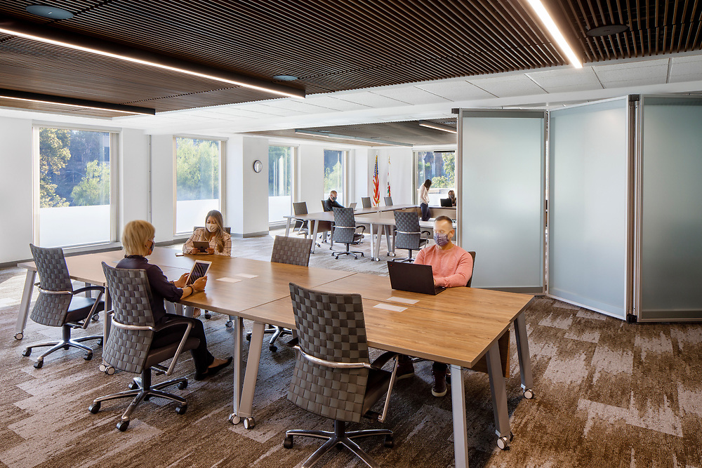 Subdivided meeting room