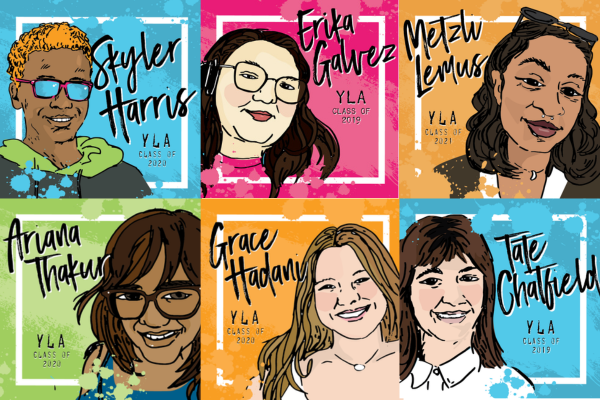 Illustrations of six yla students